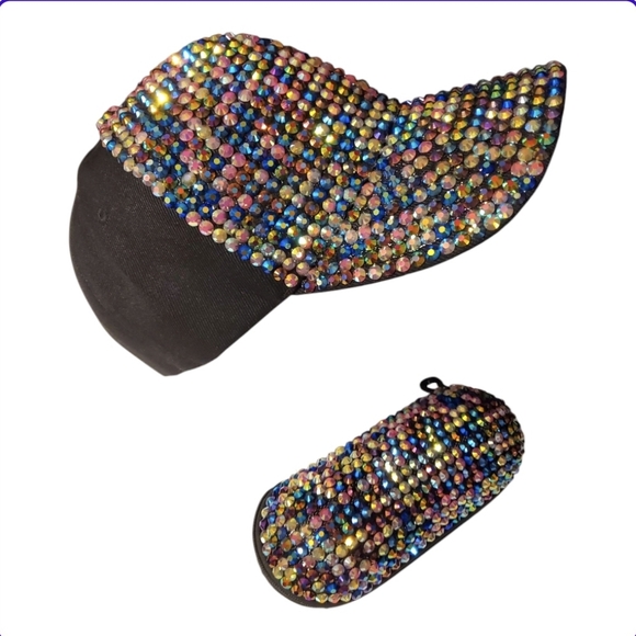 Rhinestone Cap and Case Set - Picture 1 of 5